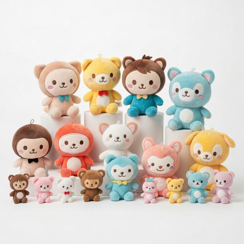 Assortment of cute plush toys